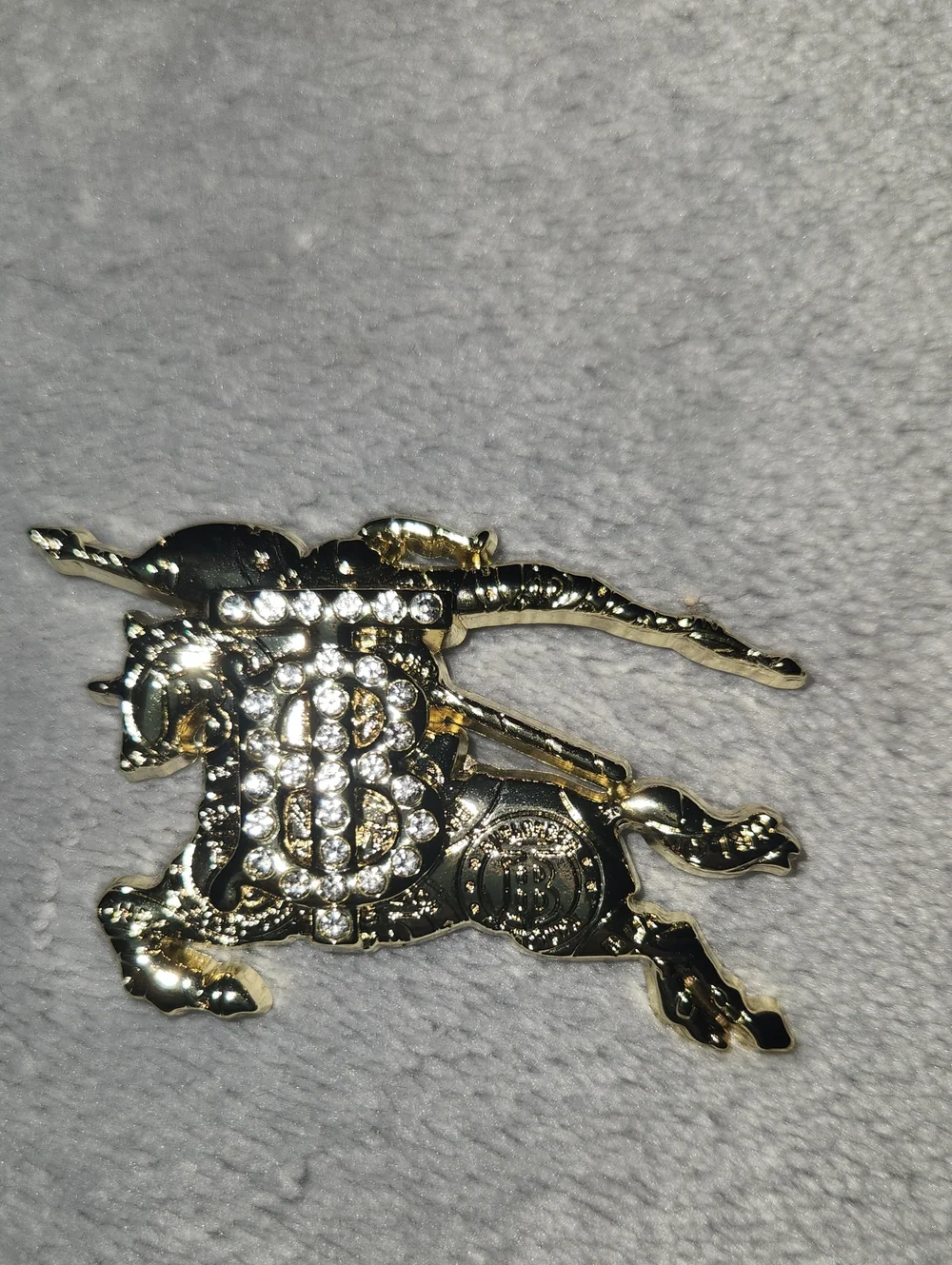 Gold-Tone Crystal Horse Brooch - Women Accessories